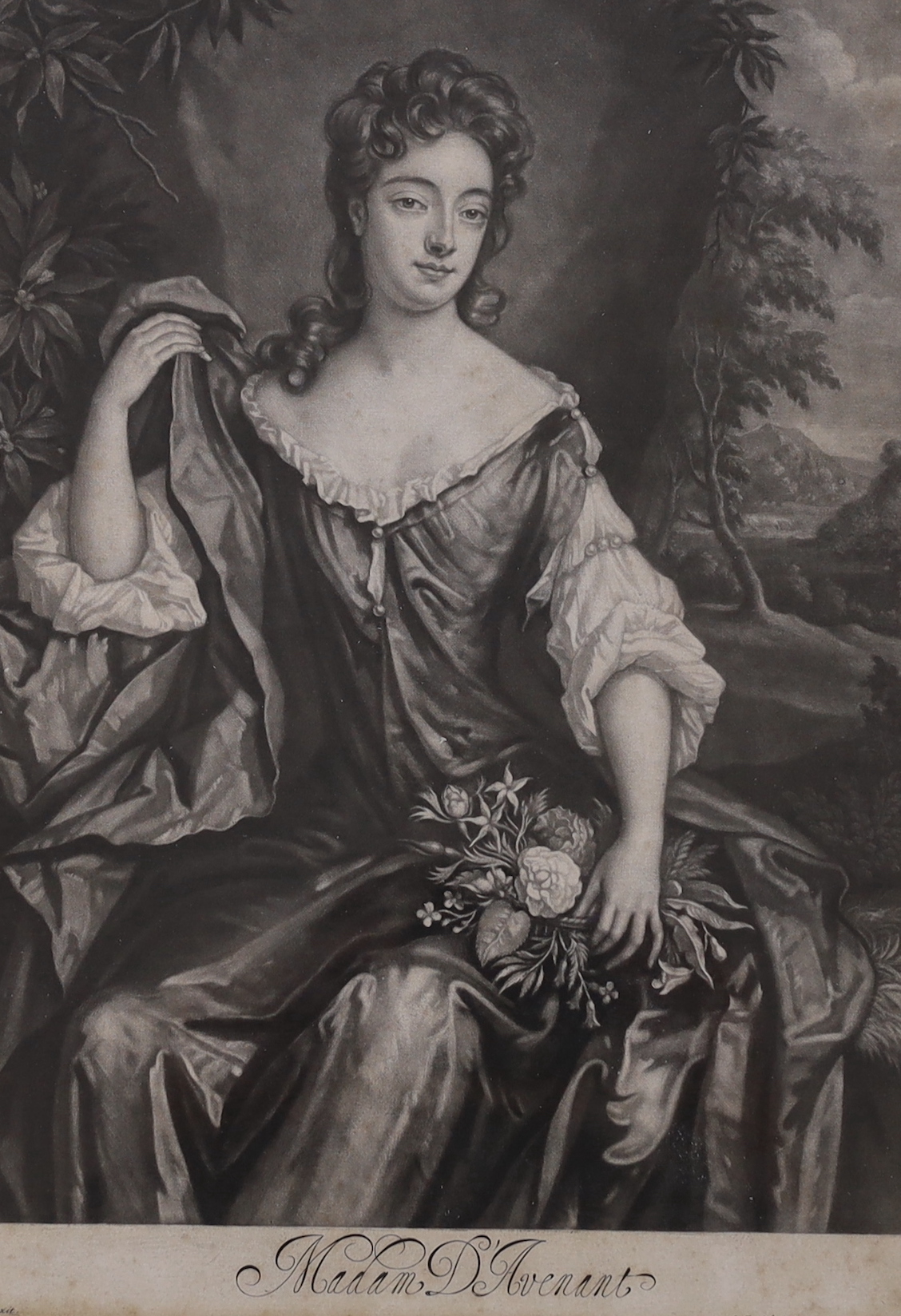 Smith after Riley, mezzotint, 'Mrs Connai Hackett', 32 x 25cm and two other mezzotints after Reynolds and Kneller